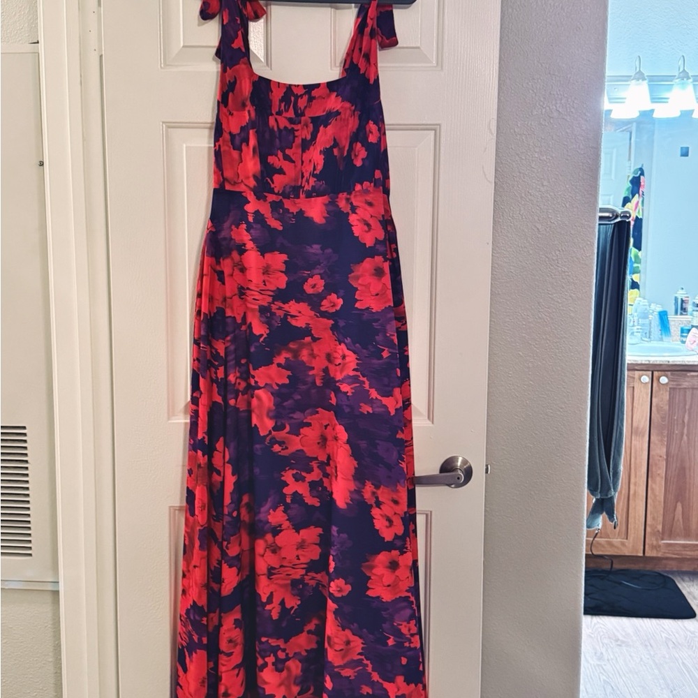Rebdolls Striking Red and Purple Patterned Dress